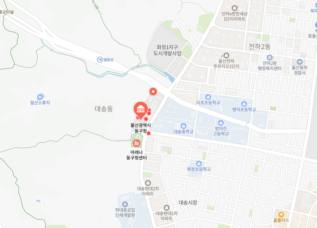 울산광역시 북구청  약도